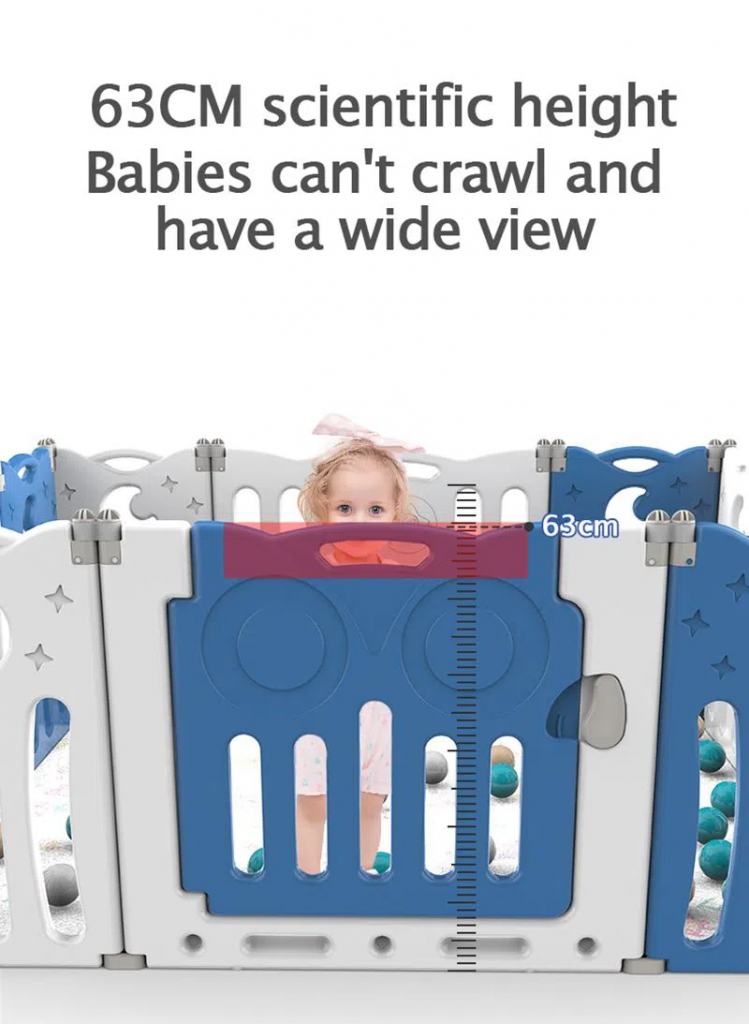 63CM scientific height 
Babies can't crawl and have a wide view